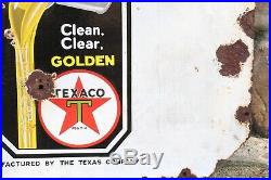 Vintage Double Sided Porcelain Texaco Motor Oil Sign Measures 30 x 30