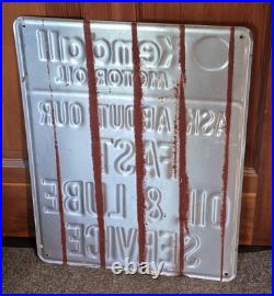 Vintage Embossed Kendall Motor Oil Sign Ask About Our Fast Oil & Lube Service