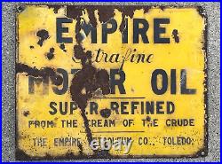 Vintage Empire Ultra Fine Motor Oil Metal Sign 12 x 15 Heavy Guage -Toledo