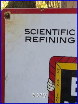 Vintage En-ar-co National Motor Oil 16x 12 Porcelain Sign Great Condition