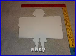 Vintage En-ar-co White Rose Motor Oil Canada Enarco Boy? Metal Gasoline Sign