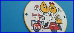 Vintage Esso Gas Porcelain Gasoline Motor Oil Service Station Pump Plate Sign