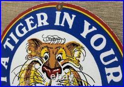 Vintage Esso Gasoline Porcelain Sign Gas Station Pump Plate Motor Oil Service