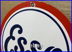 Vintage Esso Gasoline Porcelain Sign Gas Station Pump Plate Motor Oil Service Vintage Esso Gasoline Porcelain Sign Gas Station Pump Plate Motor Oil Service