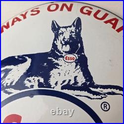 Vintage Esso Gasoline Porcelain Sign Motor Oil Pump Advertising Convex Sign