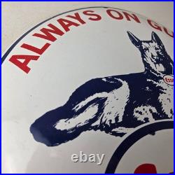 Vintage Esso Gasoline Porcelain Sign Motor Oil Pump Advertising Convex Sign