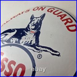 Vintage Esso Gasoline Porcelain Sign Motor Oil Pump Advertising Convex Sign