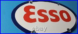 Vintage Esso Gasoline Sign Porcelain Gas Service Station Pump Motor Oil Sign