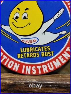 Vintage Esso Porcelain Sign Car Motor Oil Gas Pump Plate Lube Station Service 6