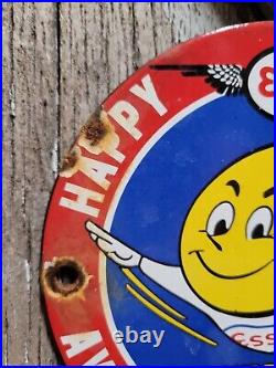 Vintage Esso Porcelain Sign Flying Oil Drop Boy Motor Oil Station Service Garage