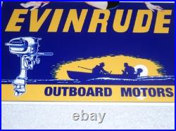 Vintage Evinrude Outboard Boat Motor Woman? 12 Metal Marine Gasoline Oil Sign Vintage Evinrude Outboard Boat Motor Woman? 12 Metal Marine Gasoline Oil Sign