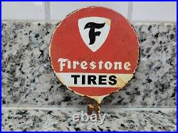 Vintage Firestone Porcelain Sign Lubester Gas Station Motor Oil Service Garage