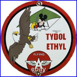 Vintage Flying A Gasoline Porcelain Sign Motor Oil Gas Station Pump Plate