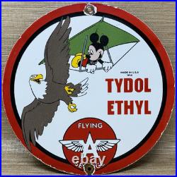 Vintage Flying A Gasoline Porcelain Sign Motor Oil Gas Station Pump Plate