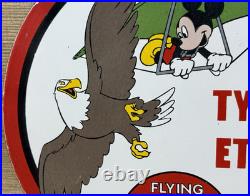 Vintage Flying A Gasoline Porcelain Sign Motor Oil Gas Station Pump Plate