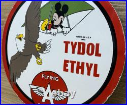 Vintage Flying A Gasoline Porcelain Sign Motor Oil Gas Station Pump Plate