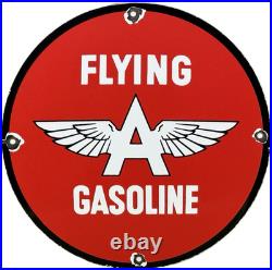 Vintage Flying A Gasoline Porcelain Sign Motor Oil Gas Station Pump Plate Servie