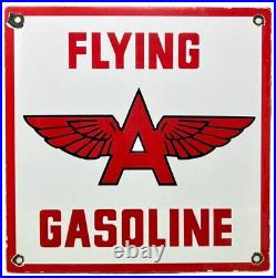 Vintage Flying A Gasoline Porcelain Sign Motor Oil Gas Station Pump Plate Servie