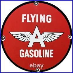 Vintage Flying A Gasoline Porcelain Sign Motor Oil Gas Station Pump Plate Servie