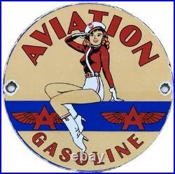 Vintage Flying A Gasoline Porcelain Sign Motor Oil Gas Station Pump Plate Servie