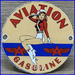 Vintage Flying A Gasoline Porcelain Sign Motor Oil Gas Station Pump Plate Servie
