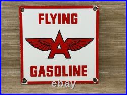 Vintage Flying A Gasoline Porcelain Sign Motor Oil Gas Station Pump Plate Servie