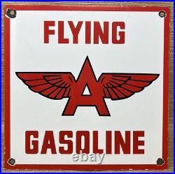 Vintage Flying A Gasoline Porcelain Sign Motor Oil Gas Station Pump Plate Servie