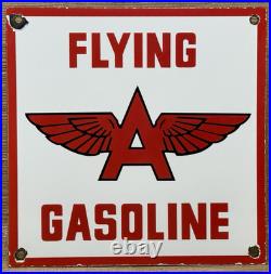 Vintage Flying A Gasoline Porcelain Sign Motor Oil Gas Station Pump Plate Servie