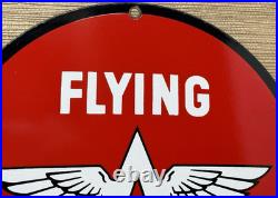 Vintage Flying A Gasoline Porcelain Sign Motor Oil Gas Station Pump Plate Servie
