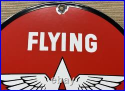 Vintage Flying A Gasoline Porcelain Sign Motor Oil Gas Station Pump Plate Servie