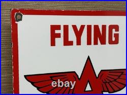 Vintage Flying A Gasoline Porcelain Sign Motor Oil Gas Station Pump Plate Servie