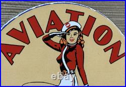 Vintage Flying A Gasoline Porcelain Sign Motor Oil Gas Station Pump Plate Servie