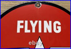 Vintage Flying A Gasoline Porcelain Sign Motor Oil Gas Station Pump Plate Servie