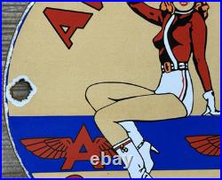 Vintage Flying A Gasoline Porcelain Sign Motor Oil Gas Station Pump Plate Servie