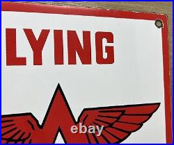 Vintage Flying A Gasoline Porcelain Sign Motor Oil Gas Station Pump Plate Servie