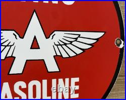 Vintage Flying A Gasoline Porcelain Sign Motor Oil Gas Station Pump Plate Servie Vintage Flying A Gasoline Porcelain Sign Motor Oil Gas Station Pump Plate Servie