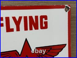 Vintage Flying A Gasoline Porcelain Sign Motor Oil Gas Station Pump Plate Servie