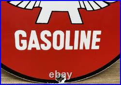 Vintage Flying A Gasoline Porcelain Sign Motor Oil Gas Station Pump Plate Servie Vintage Flying A Gasoline Porcelain Sign Motor Oil Gas Station Pump Plate Servie