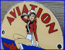Vintage Flying A Gasoline Porcelain Sign Motor Oil Gas Station Pump Plate Servie