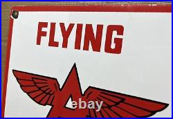 Vintage Flying A Gasoline Porcelain Sign Motor Oil Gas Station Pump Plate Servie