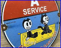 Vintage Flying A Gasoline Porcelain Sign Motor Oil Gas Station Pump Plate Servie