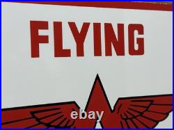 Vintage Flying A Gasoline Porcelain Sign Motor Oil Gas Station Pump Plate Servie