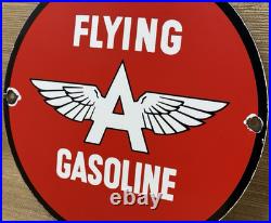 Vintage Flying A Gasoline Porcelain Sign Motor Oil Gas Station Pump Plate Servie Vintage Flying A Gasoline Porcelain Sign Motor Oil Gas Station Pump Plate Servie