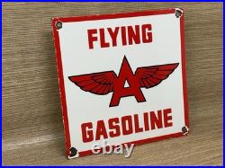 Vintage Flying A Gasoline Porcelain Sign Motor Oil Gas Station Pump Plate Servie