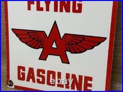 Vintage Flying A Gasoline Porcelain Sign Motor Oil Gas Station Pump Plate Servie
