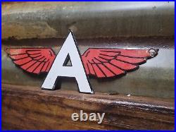 Vintage Flying A Porcelain Sign Motor Oil Gas Station Service Garage Die-cut