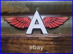 Vintage Flying A Porcelain Sign Motor Oil Gas Station Service Garage Die-cut