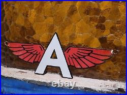 Vintage Flying A Porcelain Sign Motor Oil Gas Station Service Garage Die-cut