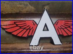 Vintage Flying A Porcelain Sign Motor Oil Gas Station Service Garage Die-cut