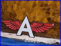 Vintage Flying A Porcelain Sign Motor Oil Gas Station Service Garage Die-cut